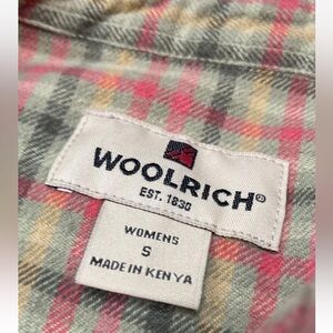 Woolrich Women’s S Shirt Long Sleeve Flannel Plaid Button Down collar top plaid